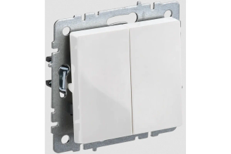 2-клавишный выключатель IEK Brite BR-V20-0-10-K01-PRO белый 10 А