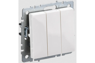 3-клавишный выключатель IEK Brite BR-V30-0-10-K01-PRO белый 10 А