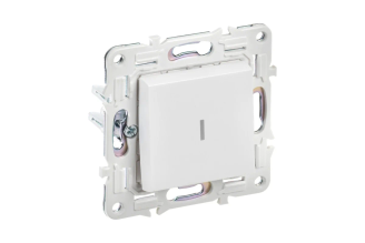 Выключатель 1-клавишный IEK SKANDY с индикацией 10А SK-V07W арктический белый SK-V10-1-10-K01