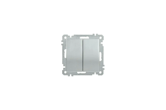 Двухклавишный выключатель IEK Bolero ВС10-2-0-Б 10 А серебро EVB20-K23-10