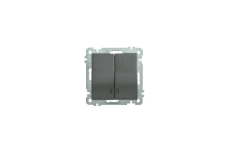 Двухклавишный выключатель IEK Bolero с индикацией 10 А антрацит EVB21-K95-10