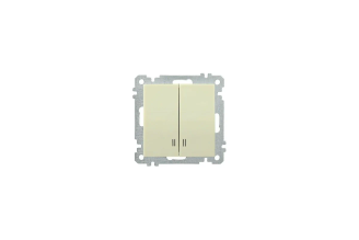 Двухклавишный выключатель IEK Bolero с индикацией 10 А кремовый EVB21-K33-10