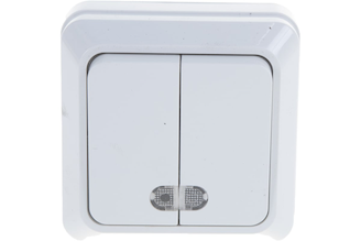 Выключатель IN HOME 2кл с подсветкой BOLLETO белый накл 7123 4680005959778