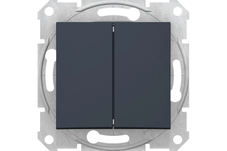 2-клавишный механизм выключателя Systeme Electric Sedna графит SDN0300170