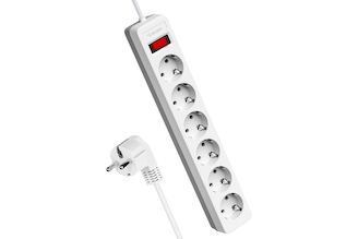 Сетевой фильтр КОСМОС 3м 6 гнезд, пвс 3x1мм2, белый FKsm3m-6g(W)16A