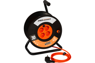 Силовой удлинитель на катушке PROCONNECT PROFESSIONAL 11-7613, 4 розетки, 30 м, ПВС 3х2,5