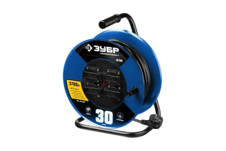 Силовой удлинитель на стальной катушке ЗУБР Кг 315, кг 3x1.5, 30м, 3700вт, ip44 55080-30 55080-30_z01
