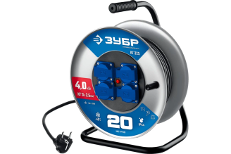 Силовой удлинитель ЗУБР на стальной катушке Кг 325 кг 3x2.5 20м 55079-20 55079-20_z01