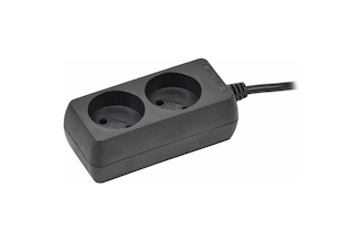 Удлинитель IEK у2 2 места, без заземления, 3м, 2x0,75мм2, 10а, 250в, черный WYP10-06-02-03-K02