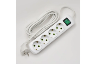Удлинитель Lezard LETITIA 721-0405-402, 4 розетки, 5 м, с выключателем