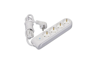 Удлинитель MAKEL N4310034 4 розетки, 2 м, с выключателем