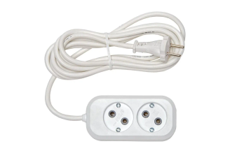 Бытовой удлинитель RUCELF RU-02-210-03G ПВС 2х1, 2 гнезда 3 м 00-00005448
