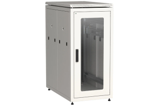 Сетевой шкаф ITK LINEA N 19" 28U 600x1000 мм со стеклянной передней дверью серый LN35-28U61-G