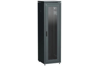 Шкаф сетевой ITK LINEA N 19 33U 600х600 мм черный LN05-33U66-GM со стеклянной передней и металлической задней дверью