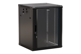 Настенный 19-дюймовый шкаф Hyperline TWB 18U, черный RAL 9004, 395315