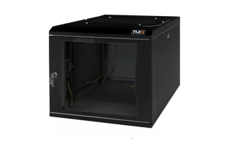 Настенный разборный шкаф TLK 19 9U TWI-096045-R-G-BK со стеклянной дверью