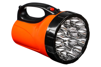 Фонарь ЕРМАК прожектор 18 ярк. LED, 3xАА / вилка 220В, пластик, 110х118х175 мм 198-012