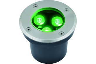 Встраиваемый уличный светильник Uniel ULU-B10A-3W/GREEN IP67 серый UL-00006819