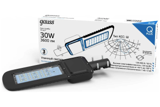 Уличный консольный светодиодный светильник Gauss Qplus 50 Вт 6000 лм IP65 629535350
