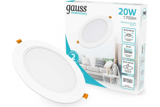 Светильник Gauss Elementary Downlight круглый 20 Вт 1700 лм 4000К 997420218
