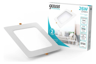 Светильник Gauss Elementary Downlight квадратный 26 Вт 2250 лм 4000К 998520224