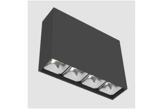 Светодиодный светильник VARTON DL-Box Reflect Multi 1x4 накладной 10 Вт 4000 К RAL9005 черный муар 24 DALI V1-R0-90253-20D20-2001040