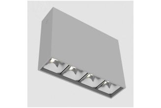 Накладной светодиодный светильник VARTON DL-Box Reflect Multi 1x4 14 Вт 3000 К 150x40x150 мм RAL7045 серый муар 55 DALI V1-R0-70253-20D55-2001430