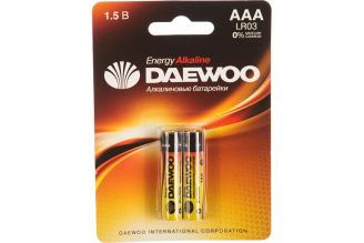 Алкалиновая батарейка DAEWOO LR03 AAA Energy Alkaline BL-2 1030375