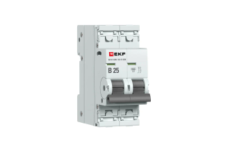Автоматический выключатель EKF ВА47-63N PROXIMA M634225B, 2P, 25 А, B, 4.5 кА