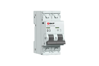Автоматический выключатель EKF PROXIMA ВА47-63N 2P 3 А D 4.5 кА M634203D
