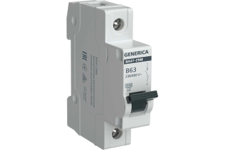 Автоматический выключатель GENERICA ВА47-29М 1P 63 А 4,5 кА B MVA21-1-063-B-G