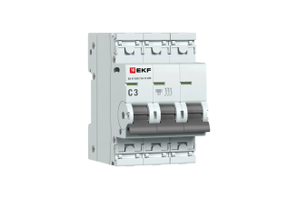 Автоматический выключатель EKF PROXIMA ВА47-63N 3P 3 А C 4,5 кА M634303C