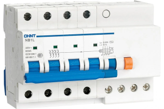 Дифференциальный автомат CHINT NB1L-40 4P C10 30 мА тип АС 6 кА, электромеханический, арт. 198107