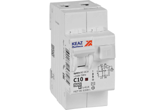 Дифференциальный автомат КЭАЗ OptiDin D63-23C10-AC-У3 2P C10 100 мА 328104