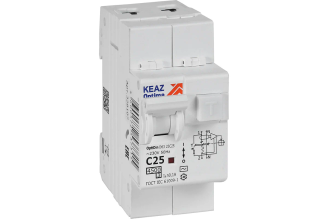 Дифференциальный автомат КЭАЗ OptiDin D63-23C25-AC-У3 2P C25 100 мА 328107