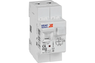 Дифференциальный автомат КЭАЗ OptiDin D63-23C6-AC-У3 2P C6 100 мА 328110