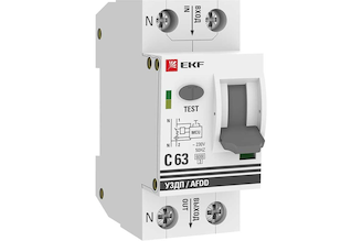 Устройство защиты от дугового пробоя EKF (уздп) с автоматическим выключателем 1p+n 63а (c) 6ка proxima afdd-2-63C-pro