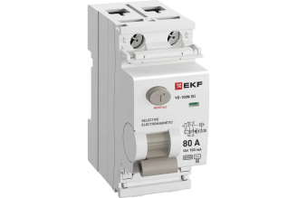 Выключатель дифференциального тока EKF ВД-100N (S) 2P 80А 100мА тип AC E1026MS80100