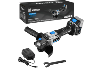 Углошлифовальная бесщеточная машина DEKO DKAG20, 20 В, 1х5.0 Ач 063-4026