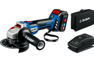 Бесщеточная угловая шлифмашина ЗУБР Профессионал 1 АКБ, 4 Ач, в сумке, 20В AB-125-41