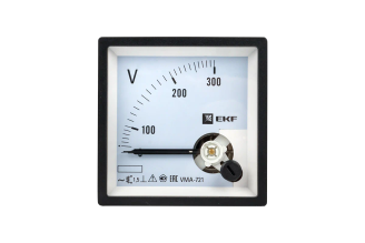 Аналоговый вольтметр EKF VMA-721, на панель 72х72, квадратный, 300 В, прямое подключение, PROxima vma-721-300