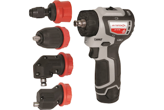 Бесщеточная аккумуляторная дрель-шуруповерт Интерскол ДА-10/12В 36 КомбиМАКС Li-ion, кейс, 2 аккум., 2Ач, 4 насадки 687.2.2.79