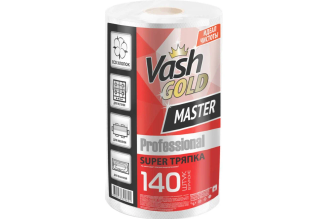 Тряпка для уборки VASH GOLD SUPER Master 140 листов в рулоне 307451