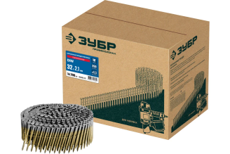Барабанные гвозди ЗУБР CNW рифленые 32x2.1 мм, оцинкованные, 14700 шт 305383-32