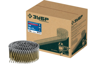 Барабанные гвозди ЗУБР CNW рифленые 55x2.3 мм, оцинкованные, 7200 шт 305383-55