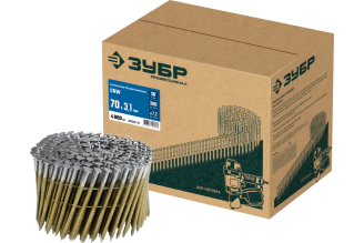 Барабанные гвозди ЗУБР CNW рифленые 70x3.1 мм, 4800 шт 305382-70