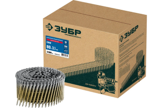 Барабанные гвозди ЗУБР CNW рифленые 80x3.1 мм, оцинкованные, 3600 шт 305383-80