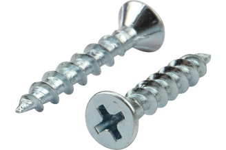 Оконный саморез KRANZ острый 4,1x25, белый цинк, 500 шт., KR-01-3721-002