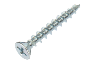Оконный саморез KRANZ острый 4,1x30, белый цинк, 500 шт., KR-01-3721-003