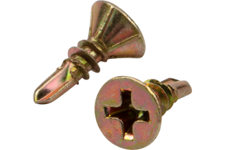 Оконный саморез KRANZ сверло 3,9x13, желтый цинк, 500 шт., KR-01-3722-001